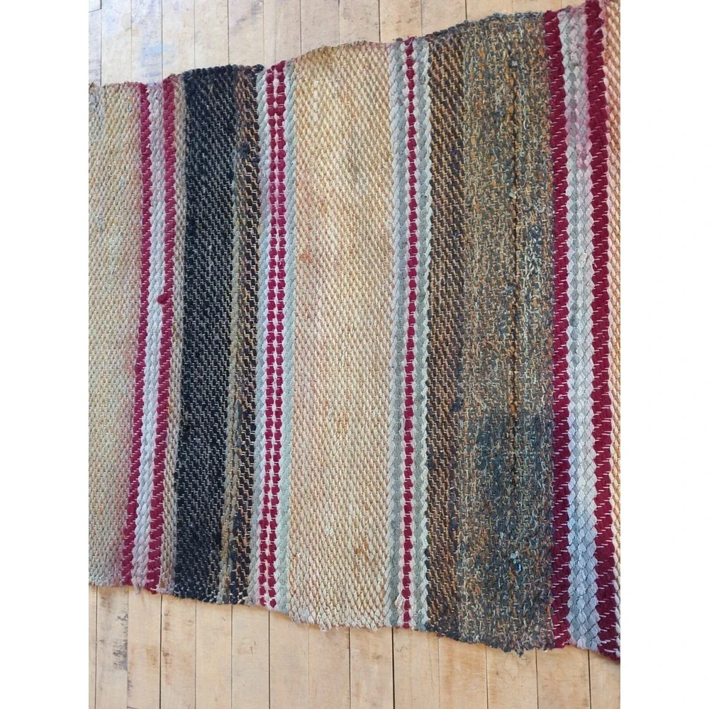 Antique Imported Swedish Hand Made Rag Rug Runner (31
